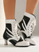Bottines victoriennes à lacets, perforations et talon moyen