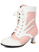 Bottines victoriennes à lacets, perforations et talon moyen