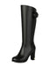 Bottes cavalières hauteur genou à talon bloc et boucle
