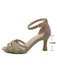 Escarpins Beige Daim Bride Cheville à Lanières 5