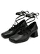Chaussures Bout Carré Lacées Talon Bloc