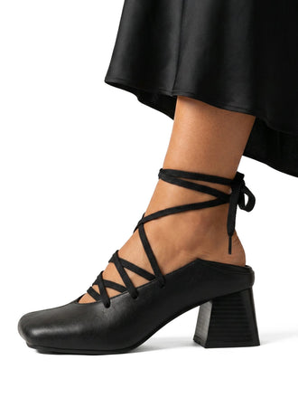 Chaussures Bout Carré Lacées Talon Bloc 2