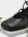 Chaussures Bout Carré Lacées Talon Bloc 3