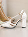 Escarpins Vintage Bride en T Talon Bloc Boucle Cheville 7