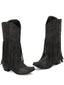 Bottes western bohèmes à franges talon épais