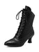 Bottines Victoriennes Violettes à Bout Pointu Lacets et Petit Talon