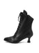 Bottines Victoriennes Violettes à Bout Pointu Lacets et Petit Talon