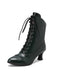 Bottines Victoriennes Violettes à Bout Pointu Lacets et Petit Talon