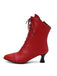 Bottines Victoriennes Violettes à Bout Pointu Lacets et Petit Talon