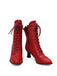 Bottines Victoriennes Violettes à Bout Pointu Lacets et Petit Talon