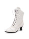 Bottines Victoriennes Violettes à Bout Pointu Lacets et Petit Talon