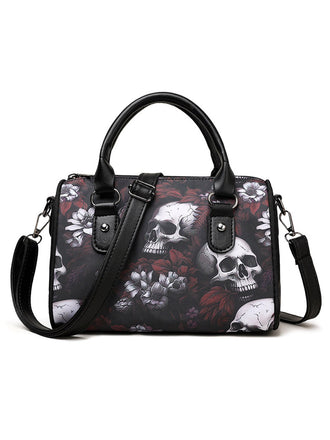 Sac multifonction Halloween à motifs de crânes floraux vintage
