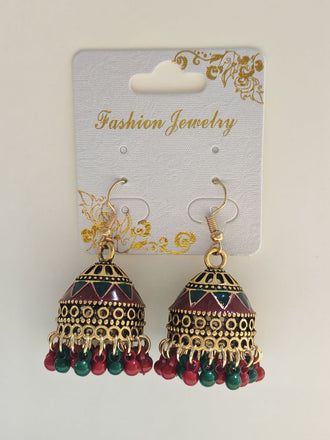 Boucles d'oreilles perles bohème multicolore vintage