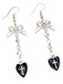 Boucles d'oreilles gothiques en croix de cœur et nœud papillon