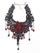 Collier ras du cou gothique avec pendentif en pierre précieuse rose 3D