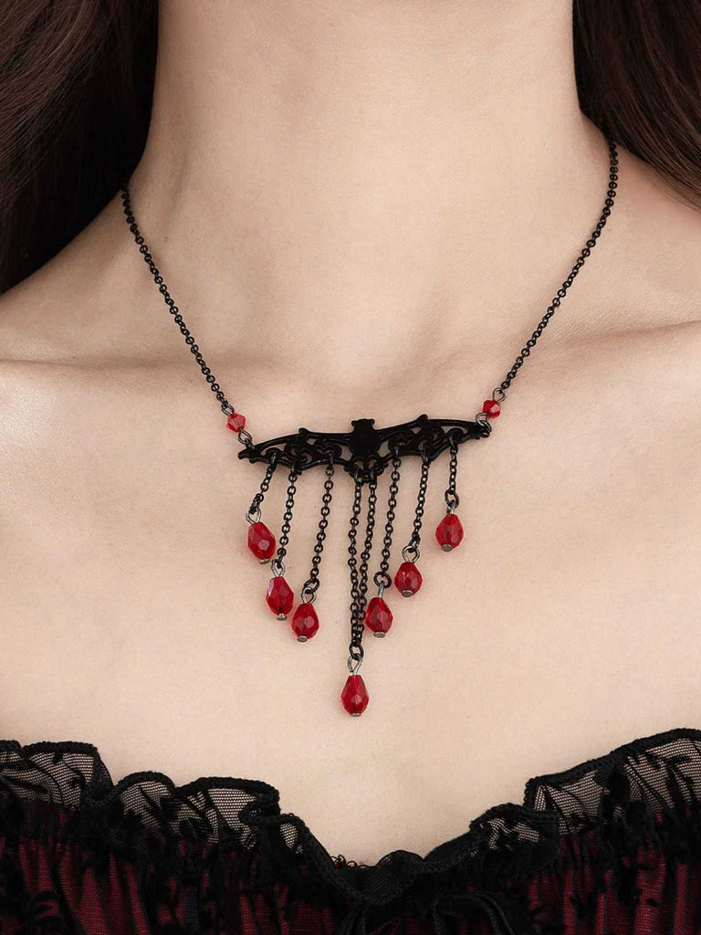 Collier pendentif chauve-souris en alliage gothique