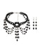 Ensemble collier et boucles d'oreilles avec pendentif en cristal gothique noir