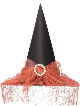 Chapeau de sorcière pointu en maille patchwork pour Halloween