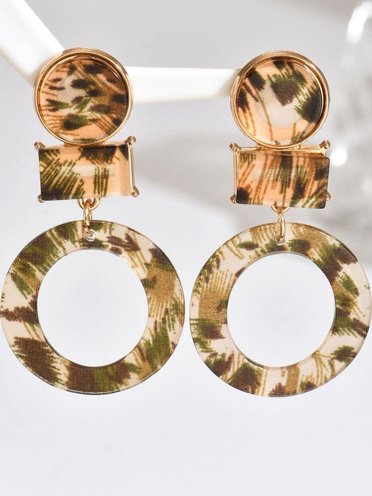 Boucles d'oreilles pendantes vintage à imprimé léopard