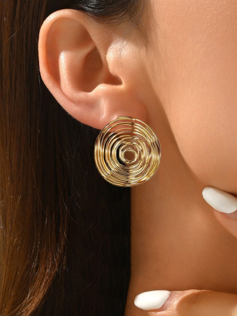 Boucles d'oreilles en alliage creux en spirale d'or