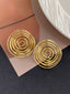 Boucles d'oreilles en alliage creux en spirale d'or