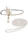 Ensemble Bandeau en Alliage de Plumes et Collier de Perles Gatsby
