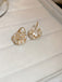 Boucles d'Oreilles Créoles Cristal Bouquet de Fleurs Vintage Blanc 5