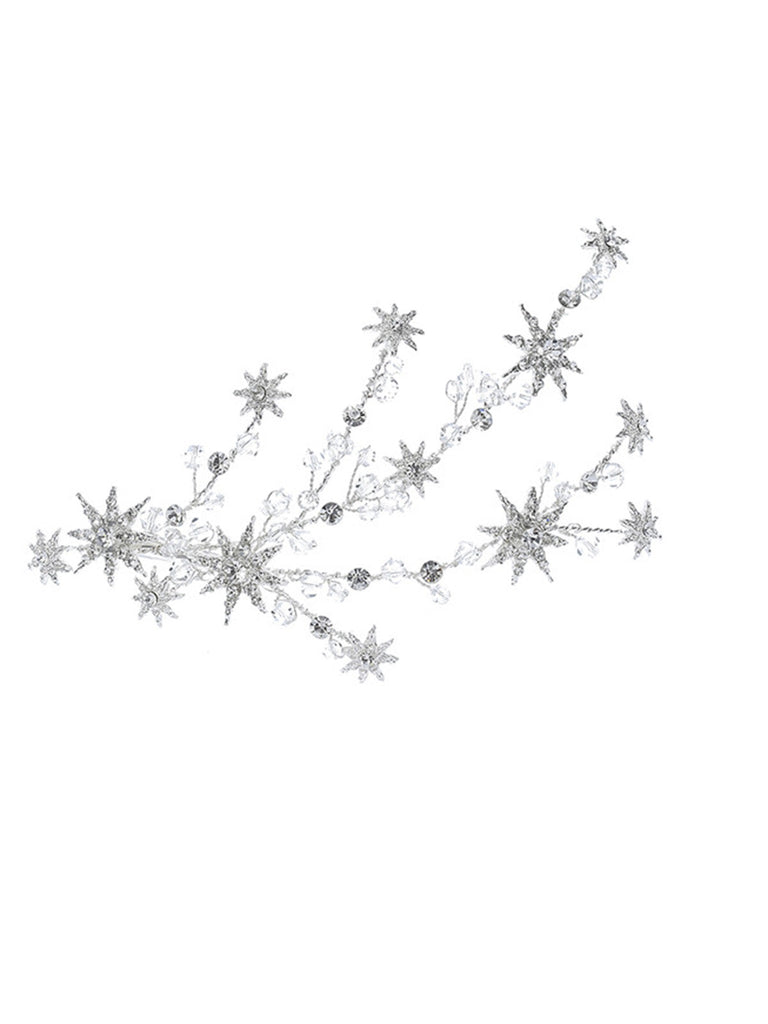 Pince à Cheveux Étoile Rayons Strass Argent