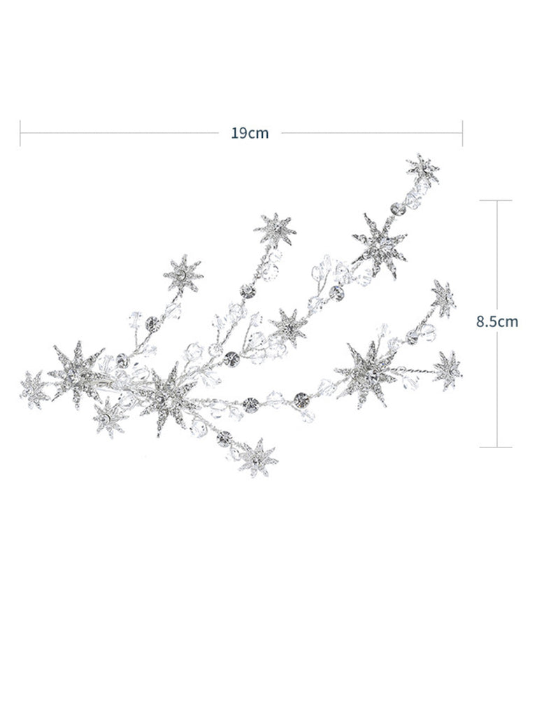 Pince à Cheveux Étoile Rayons Strass Argent 5