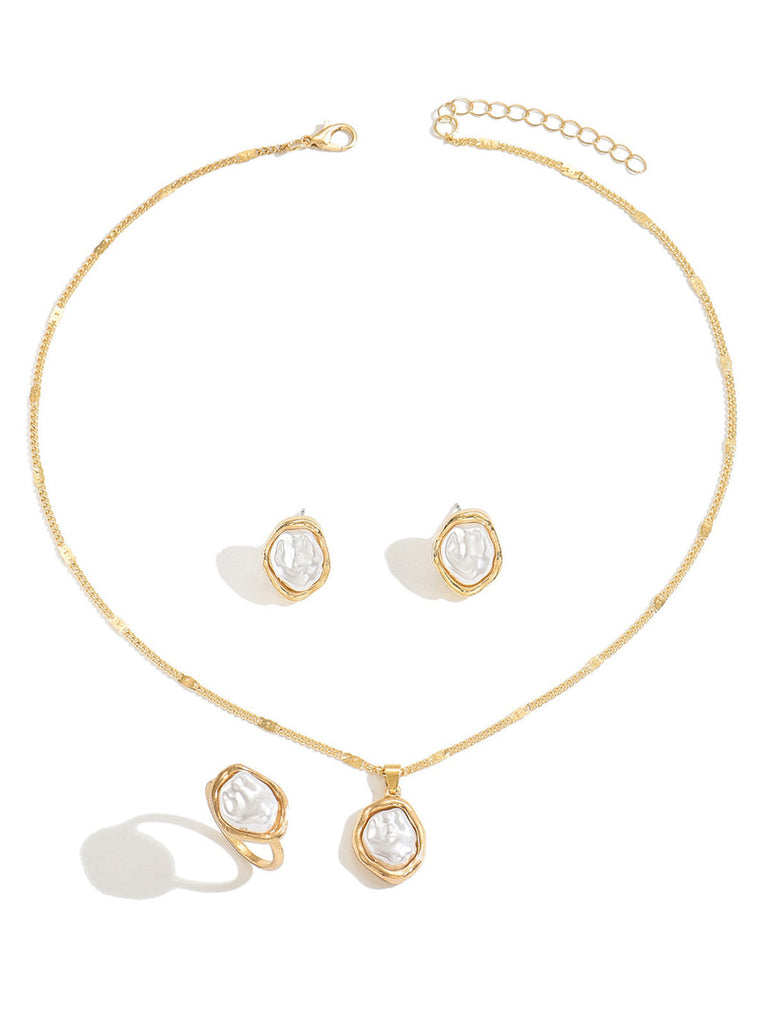 Ensemble Bijoux 3 Pièces Perles Baroques Vintage