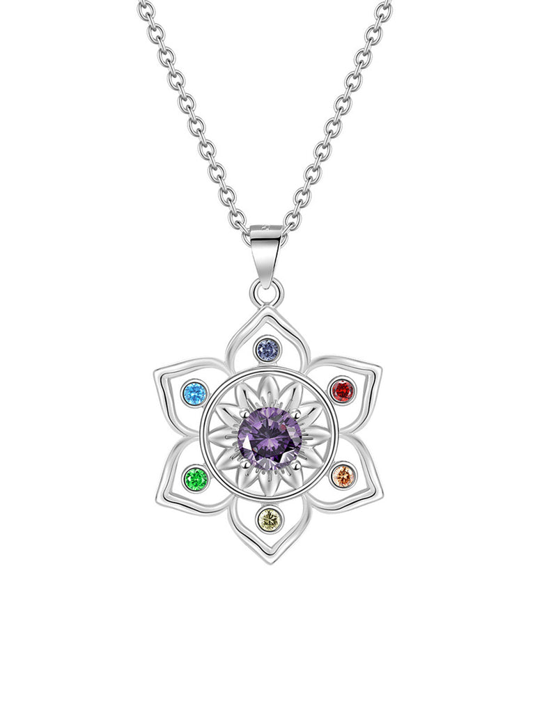 Accessoires Chakra Flower Pendentif avec Multicolore Crystals