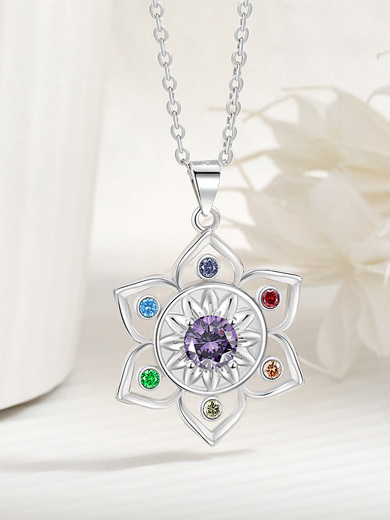 Accessoires Chakra Flower Pendentif avec Multicolore Crystals 3