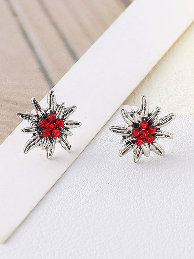 Accessoires Strass Edelweiss Flower Argent Stud 4