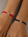 Bracelet de couple gothique rouge et noir à breloque araignée - 6