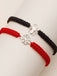 Bracelet de couple gothique rouge et noir à breloque araignée - 7
