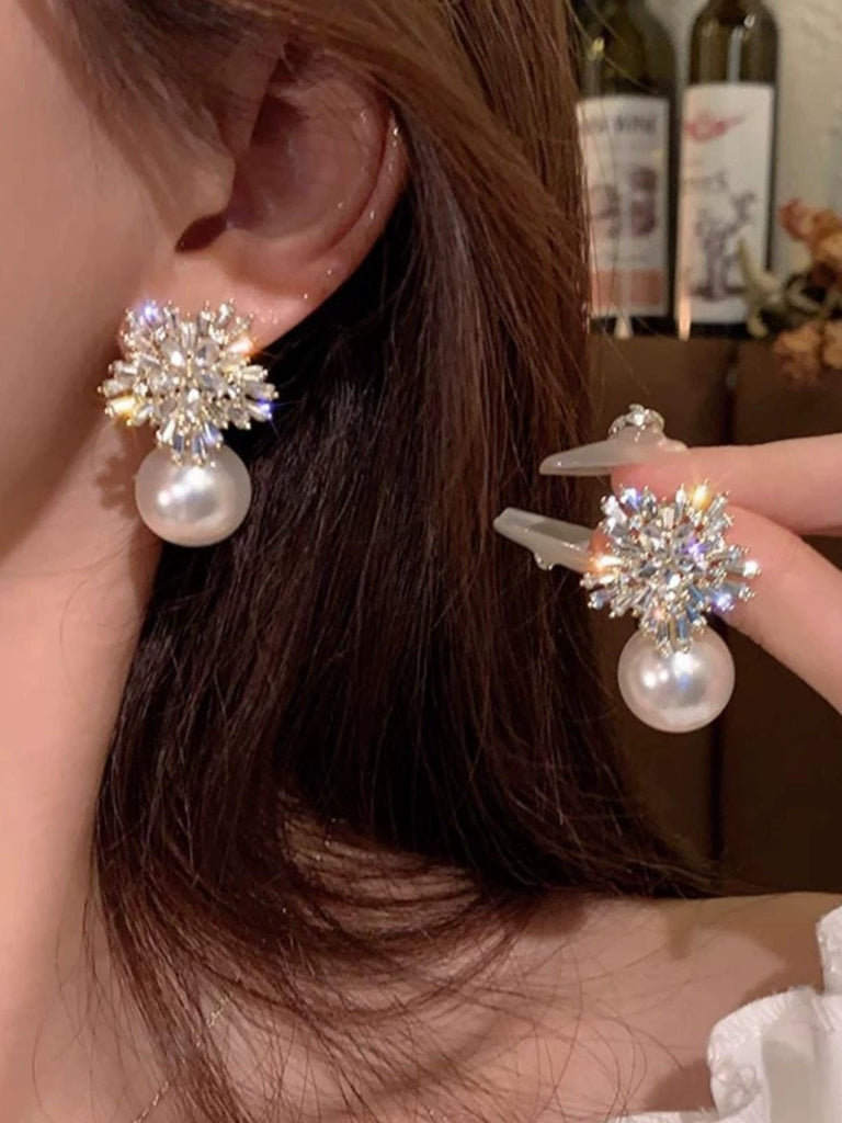 Accessoires Blanc Cristal Snowflake Perle Drop