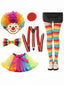6PCS Kit Accessoires Clown Arc‑En‑Ciel Déguisement Complet