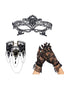 3PCS Masques de Mascarade Gothique en Dentelle Noire