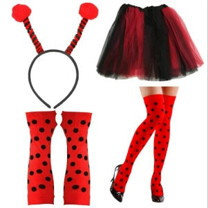Ensemble Accessoires Costume Coccinelle Rouge à Pois