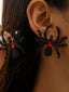 Grandes boucles d'oreilles araignée d'Halloween pierre artificielle