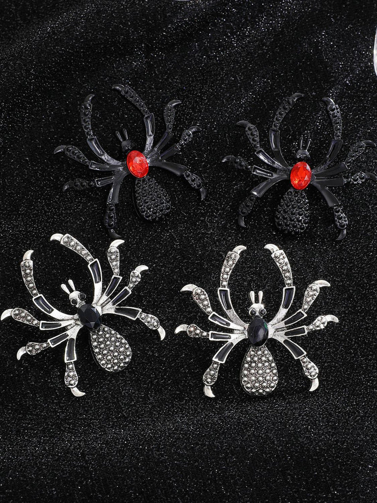 Grandes boucles d’oreilles araignée avec pierres artificielles pour Halloween