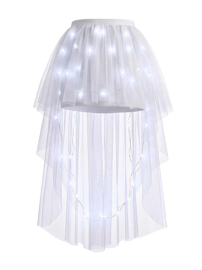 Jupe tutu asymétrique en maille lumineuse à LED Années 1980 - 3