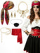 Ensemble accessoires de pirate avec bijoux, foulard et ceinture - 1