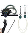 Ensemble d’accessoires costume Flapper Gatsby à plume de paon années 1920