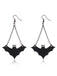 Boucles d’oreilles pendantes noires à chaînes et chauves-souris - 1