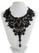 Collier ras-de-cou gothique victorien en dentelle avec pendentif en pierre