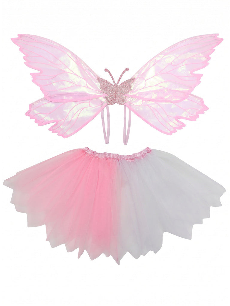 Ensemble d’accessoires irisés de fée avec ailes et tutu