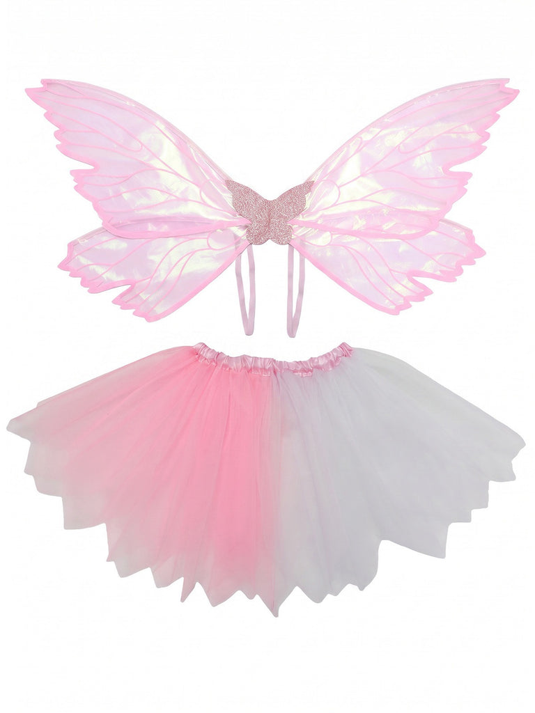 Ensemble d’accessoires irisés de fée avec ailes et tutu