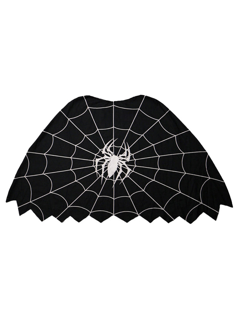 Ensemble d’accessoires noir d’Halloween avec cape à toile d’araignée