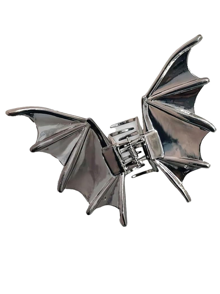 Pince à cheveux gothique vintage en forme d’ailes de chauve-souris métalliques